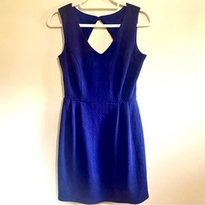 Enfocus Studio Knee Length Open Back Sleeveless Dress Herringbone, Blue, 8